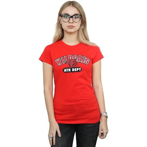 Abbigliamento Donna T-shirts a maniche lunghe Disney High School Musical The Musical Wildcats Athletic Rosso