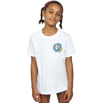 Abbigliamento Bambina T-shirts a maniche lunghe Dessins Animés Bugs Bunny Carrot Breast Print Bianco