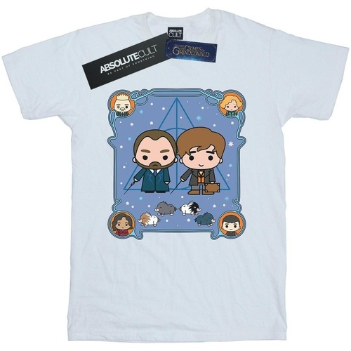 Abbigliamento Uomo T-shirts a maniche lunghe Fantastic Beasts Chibi Newt And Dumbledore Bianco