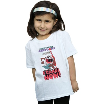 Abbigliamento Bambina T-shirts a maniche lunghe Dessins Animés Taz I Carol Now Bianco