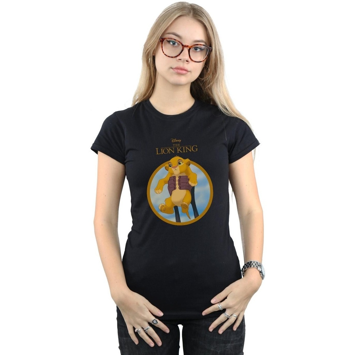 Abbigliamento Donna T-shirts a maniche lunghe Disney The Lion King Show Simba Nero