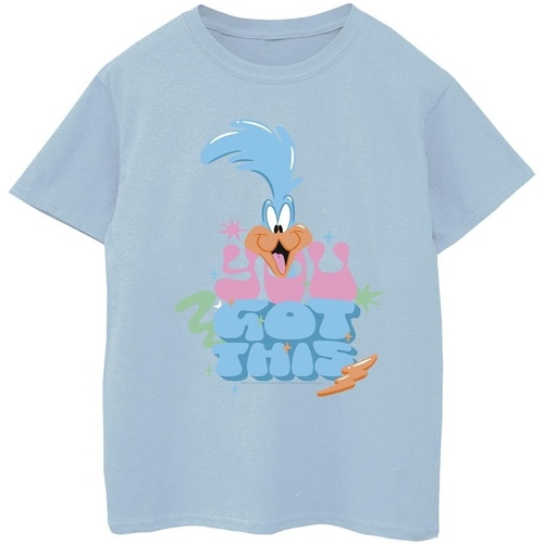 Abbigliamento Bambina T-shirts a maniche lunghe Dessins Animés Roadrunner You Got This Blu