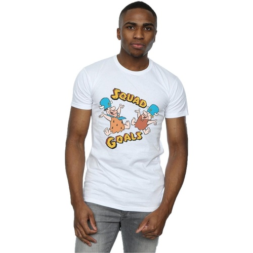 Abbigliamento Uomo T-shirts a maniche lunghe The Flintstones Squad Goals Bianco