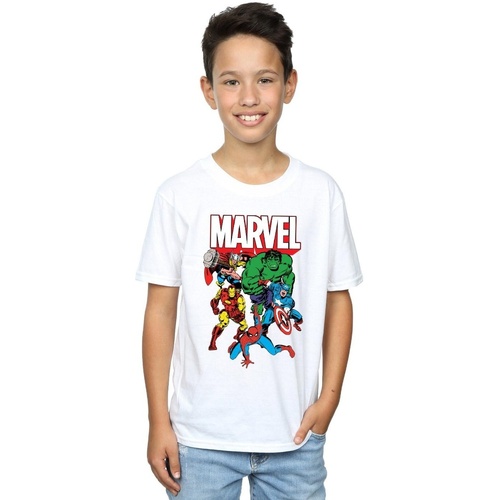 Abbigliamento Bambino T-shirt maniche corte Marvel Hero Group Bianco