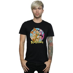 Abbigliamento Uomo T-shirts a maniche lunghe The Flintstones Group Circle Nero