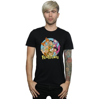 Abbigliamento Uomo T-shirts a maniche lunghe The Flintstones Group Circle Nero