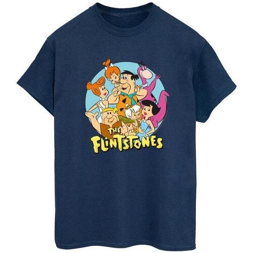 Abbigliamento Uomo T-shirts a maniche lunghe The Flintstones Group Circle Blu