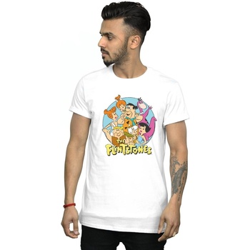 Abbigliamento Uomo T-shirts a maniche lunghe The Flintstones Group Circle Bianco