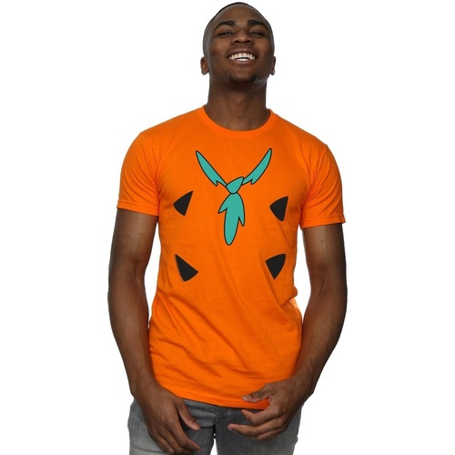 Abbigliamento Uomo T-shirts a maniche lunghe The Flintstones Fred Flintstone Costume Print Arancio