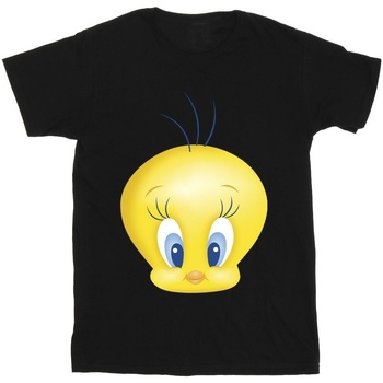 Abbigliamento Bambina T-shirts a maniche lunghe Dessins Animés Tweety Face Nero