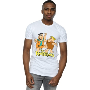 Abbigliamento Uomo T-shirts a maniche lunghe The Flintstones Fred And Barney Bianco
