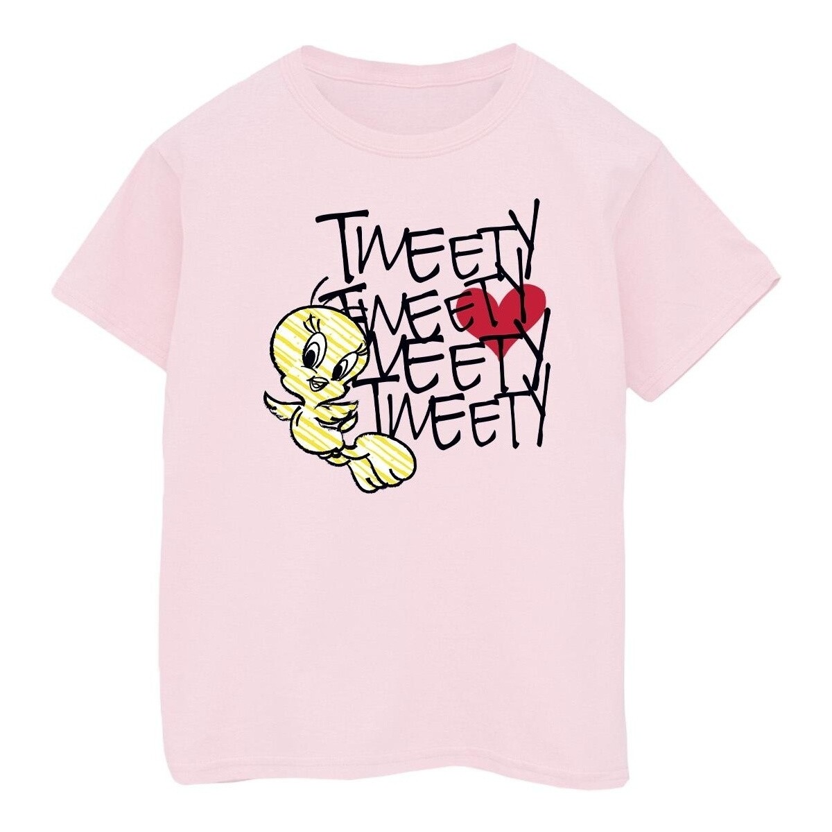 Abbigliamento Bambina T-shirts a maniche lunghe Dessins Animés Tweety Love Heart Rosso