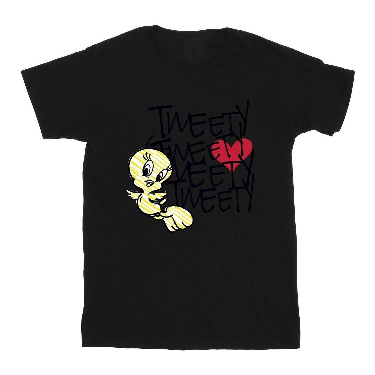 Abbigliamento Bambina T-shirts a maniche lunghe Dessins Animés Tweety Love Heart Nero