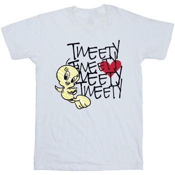 Abbigliamento Bambina T-shirts a maniche lunghe Dessins Animés Tweety Love Heart Bianco