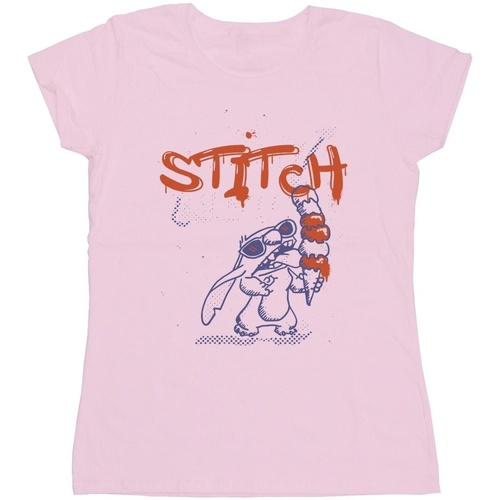 Abbigliamento Donna T-shirts a maniche lunghe Disney Lilo & Stitch Ice Creams Rosso