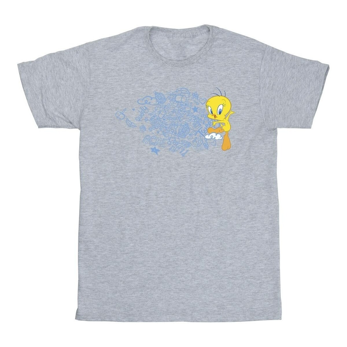 Abbigliamento Bambina T-shirts a maniche lunghe Dessins Animés ACME Doodles Tweety Grigio