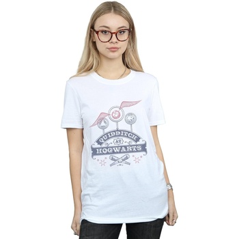 Abbigliamento Donna T-shirts a maniche lunghe Harry Potter Quidditch At Hogwarts Bianco