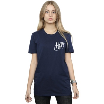 Abbigliamento Donna T-shirts a maniche lunghe Harry Potter Logo Pocket Blu
