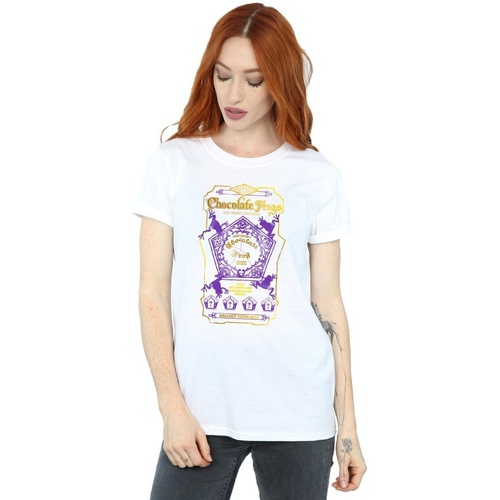 Abbigliamento Donna T-shirts a maniche lunghe Harry Potter Chocolate Frogs Coloured Label Bianco