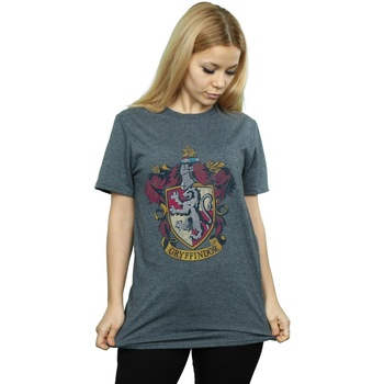 Abbigliamento Donna T-shirts a maniche lunghe Harry Potter Gryffindor Distressed Crest Grigio