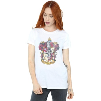 Abbigliamento Donna T-shirts a maniche lunghe Harry Potter Gryffindor Distressed Crest Bianco