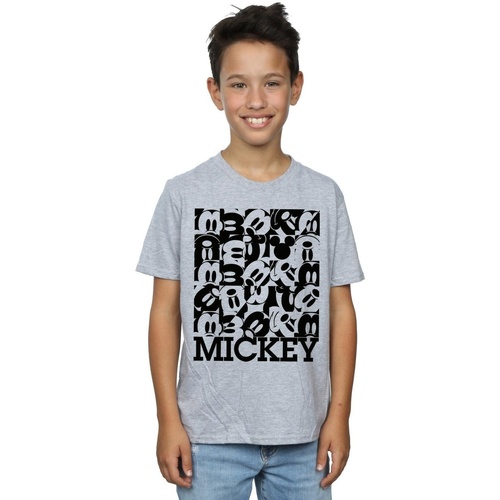 Abbigliamento Bambino T-shirt maniche corte Disney Mickey Mouse Grid Grigio