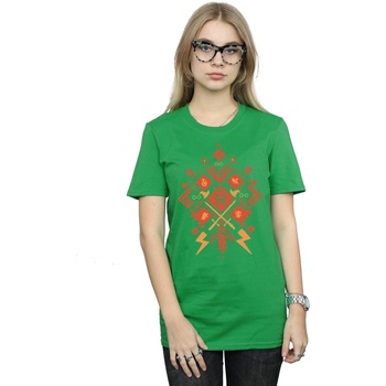 Abbigliamento Donna T-shirts a maniche lunghe Harry Potter Christmas Fair Isle Verde