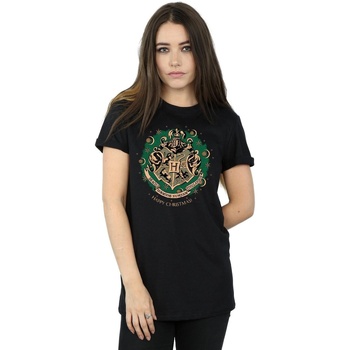 Abbigliamento Donna T-shirts a maniche lunghe Harry Potter Christmas Wreath Nero