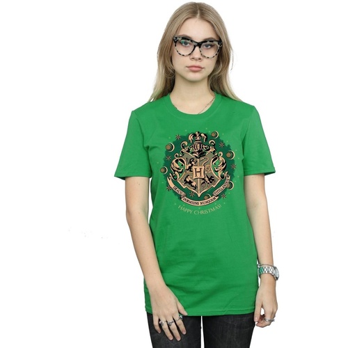 Abbigliamento Donna T-shirts a maniche lunghe Harry Potter Christmas Wreath Verde