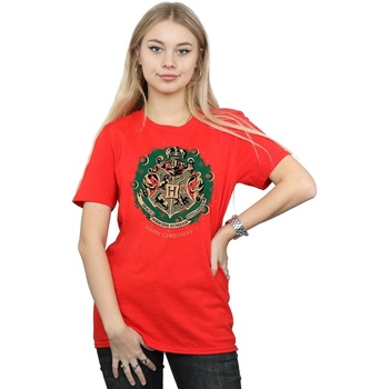Abbigliamento Donna T-shirts a maniche lunghe Harry Potter Christmas Wreath Rosso