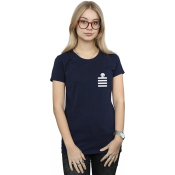 Abbigliamento Donna T-shirts a maniche lunghe Dessins Animés Tweety Pie Striped Faux Pocket Blu