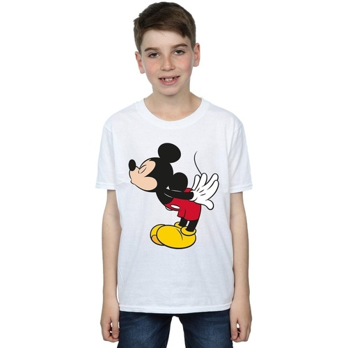 Abbigliamento Bambino T-shirt maniche corte Disney Mickey Mouse Split Kiss Bianco