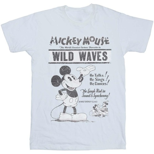 Abbigliamento Bambino T-shirt maniche corte Disney Mickey Mouse Making Waves Bianco
