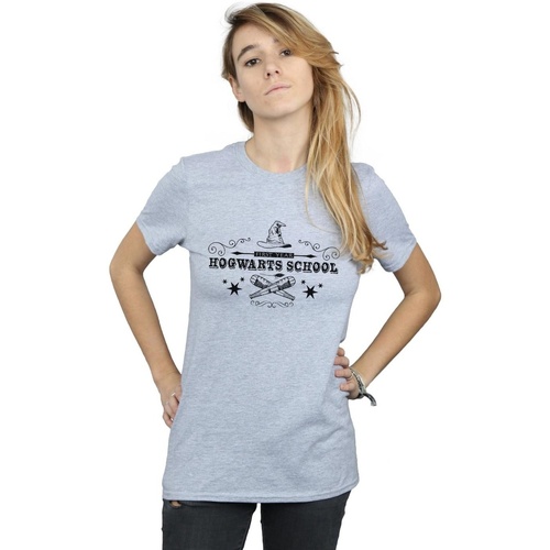 Abbigliamento Donna T-shirts a maniche lunghe Harry Potter Hogwarts First Year Grigio