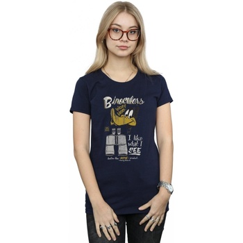 Abbigliamento Donna T-shirts a maniche lunghe Dessins Animés Daffy Duck Binoculars Blu