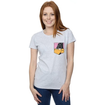 Abbigliamento Donna T-shirts a maniche lunghe Dessins Animés Daffy Duck Face Faux Pocket Grigio