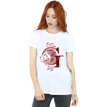 Abbigliamento Donna T-shirts a maniche lunghe Harry Potter Gryffindor Lion Bianco