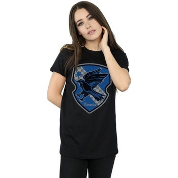 Abbigliamento Donna T-shirts a maniche lunghe Harry Potter Ravenclaw Crest Flat Nero