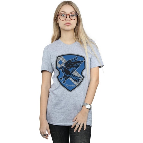 Abbigliamento Donna T-shirts a maniche lunghe Harry Potter Ravenclaw Crest Flat Grigio