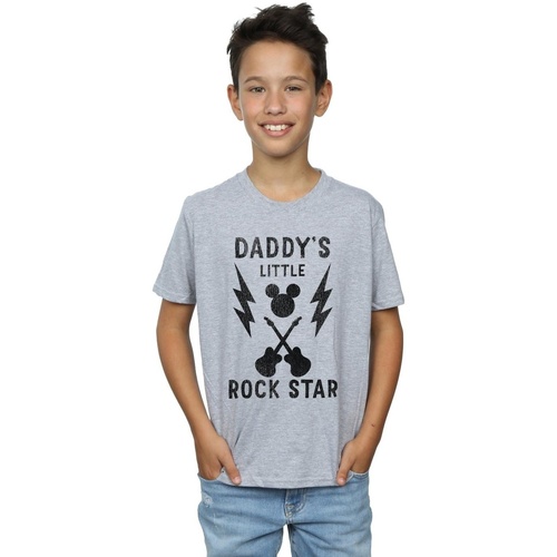 Abbigliamento Bambino T-shirt maniche corte Disney Mickey Mouse Daddy's Rock Star Grigio