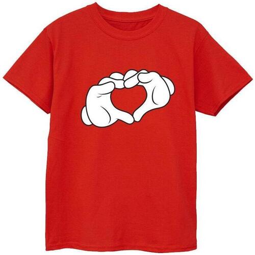 Abbigliamento Bambino T-shirt maniche corte Disney Mickey Mouse Heart Hands Rosso
