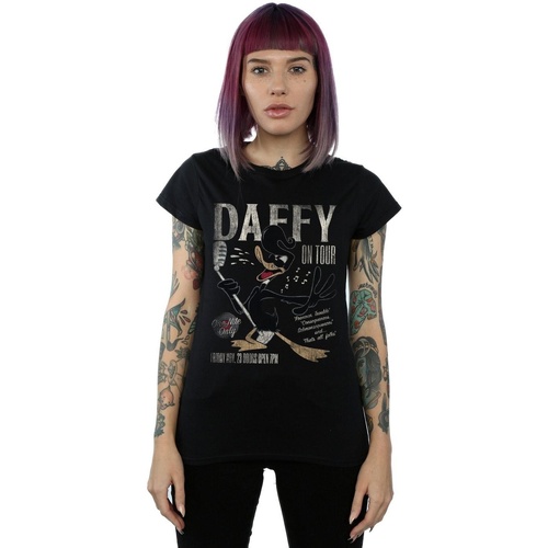 Abbigliamento Donna T-shirts a maniche lunghe Dessins Animés Daffy Duck Concert Nero