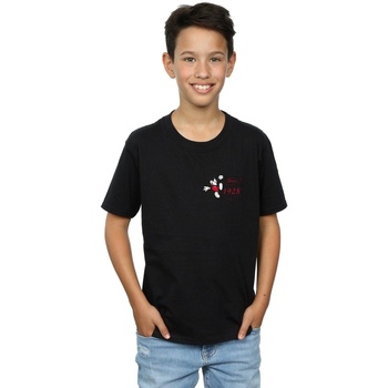Abbigliamento Bambino T-shirt maniche corte Disney Mickey Mouse Faux Pocket Since 1928 Nero
