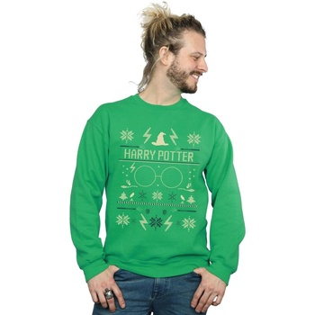 Abbigliamento Uomo Felpe Harry Potter Christmas Pattern Verde