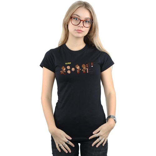 Abbigliamento Donna T-shirts a maniche lunghe Dessins Animés Elmer Fudd Colour Code Nero