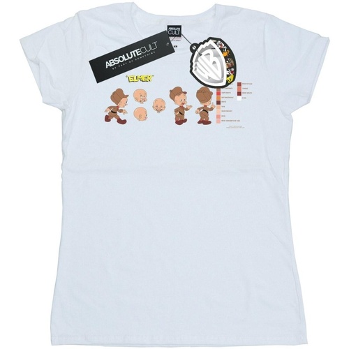 Abbigliamento Donna T-shirts a maniche lunghe Dessins Animés Elmer Fudd Colour Code Bianco