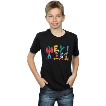 Abbigliamento Bambino T-shirt maniche corte Disney Mickey Mouse Friends Hey Nero