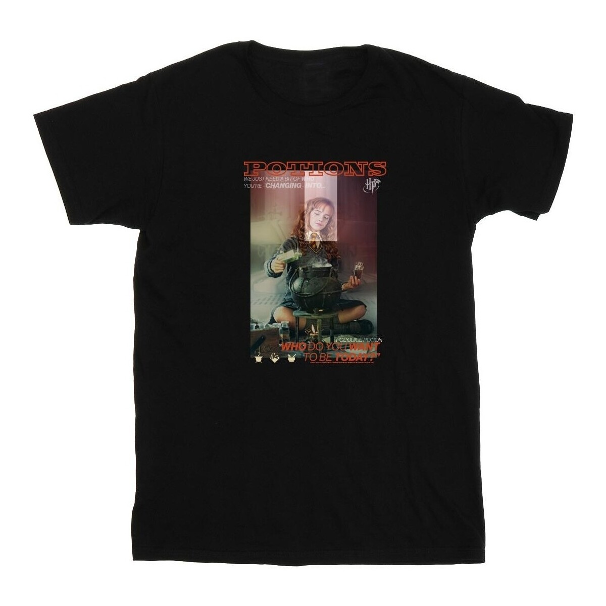 Abbigliamento Donna T-shirts a maniche lunghe Harry Potter Hermoine Granger Polyjuice Nero