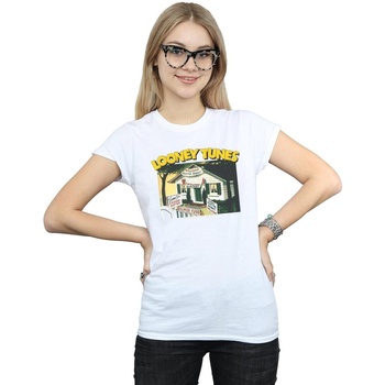 Abbigliamento Donna T-shirts a maniche lunghe Dessins Animés Elmer Fudd Welcome Easter Rabbit Bianco