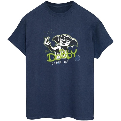 Abbigliamento Donna T-shirts a maniche lunghe Harry Potter Dobby A Free Elf Blu